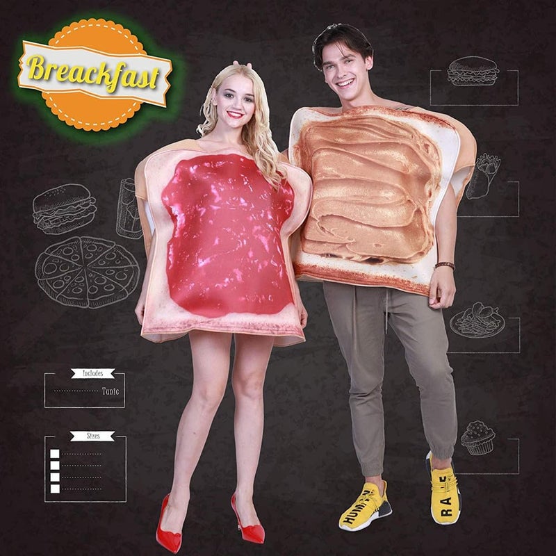 EraSpooky Couples Peanut Butter and Jelly Costume Halloween Party Funny Food Fancy Dress - Image 2